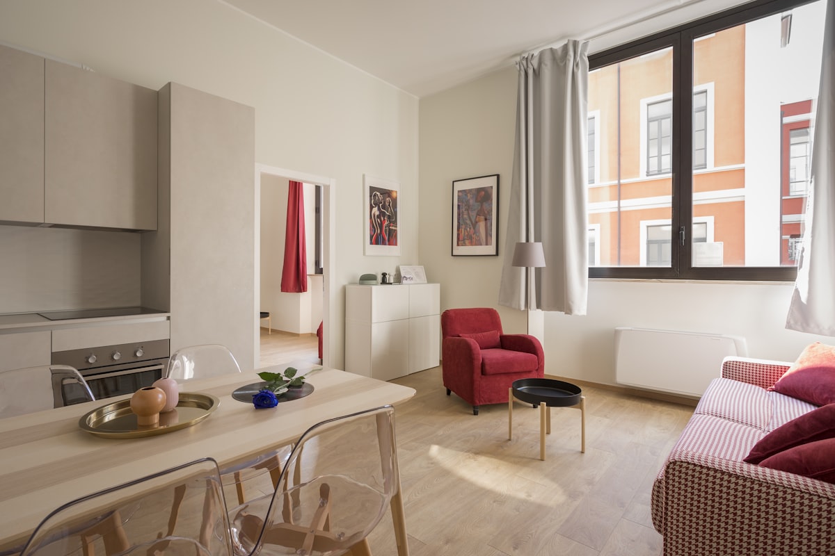 Modern furnished apartment interior ready for Airbnb short-term rental